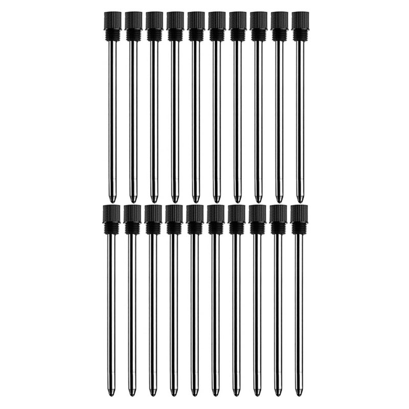 PASISIBICK 2.75'' Black Ink Crystal Pen Refills, Standard D1 Ballpoint Pen Refill (Remove Black Hat), Metal Refills(Pack of 20) - Image 1